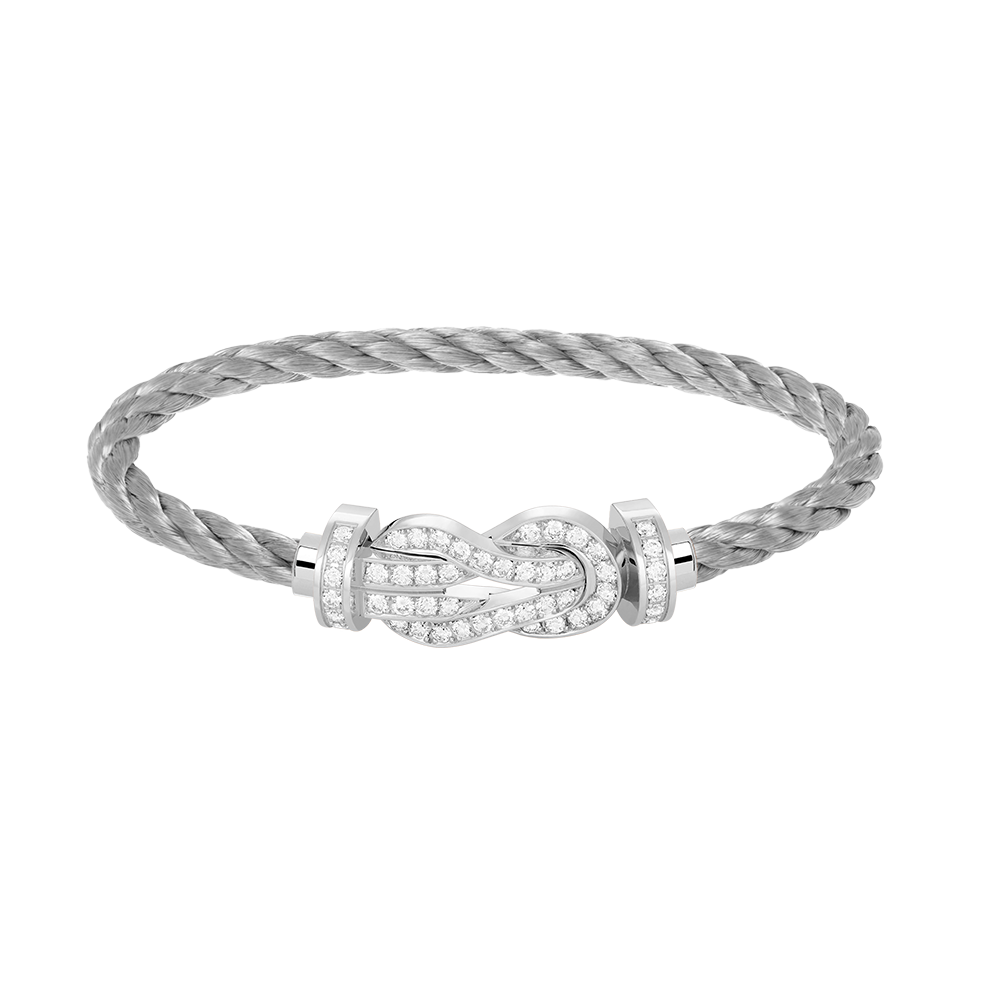 [⭐Mirelle]CHANCE LARGE 8 FIGURE BUCKLE FULL DIAMOND BRACELET SILVER