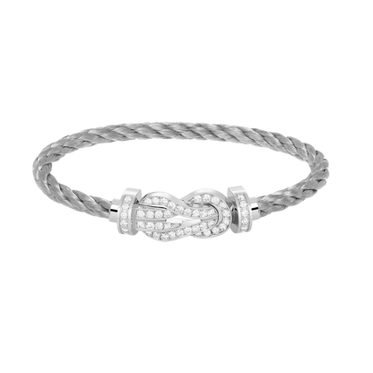 [⭐Mirelle]CHANCE LARGE 8 FIGURE BUCKLE FULL DIAMOND BRACELET SILVER