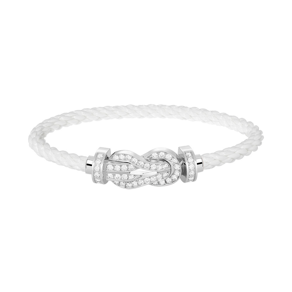 [⭐Mirelle]CHANCE LARGE 8 FIGURE BUCKLE FULL DIAMOND BRACELET SILVER
