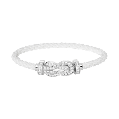 [⭐Mirelle]CHANCE LARGE 8 FIGURE BUCKLE FULL DIAMOND BRACELET SILVER