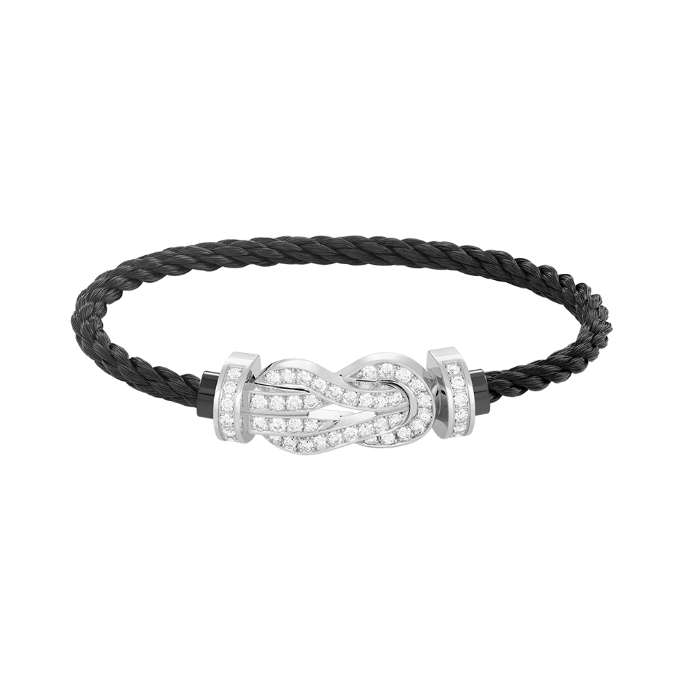 [⭐Mirelle]CHANCE LARGE 8 FIGURE BUCKLE FULL DIAMOND BRACELET SILVER
