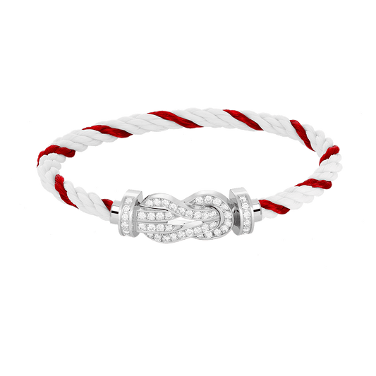 [⭐Mirelle]CHANCE LARGE 8 FIGURE BUCKLE FULL DIAMOND BRACELET SILVER