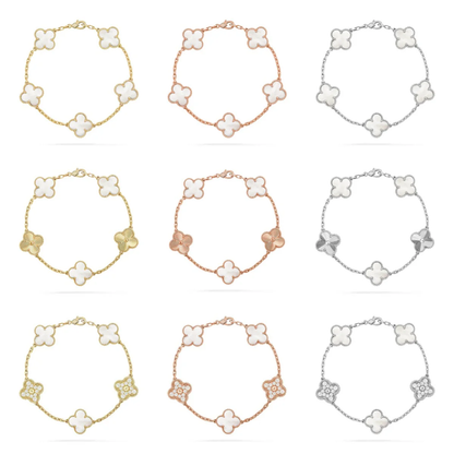[⭐Mirelle]CLOVER WHITE PEARL MOP 5 MOTIF BRACELET COLLECTION