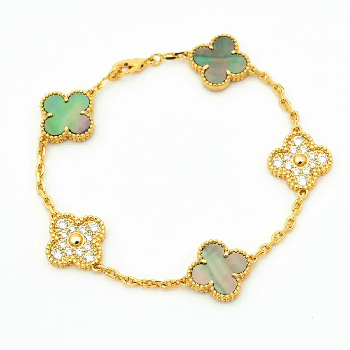 [⭐Mirelle] CLOVER 5 MOTIF GRAY MOP BRACELET COLLECTION
