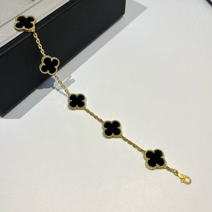 [⭐Mirelle] CLOVER 5 MOTIF ONYXS BRACELET COLLECTION
