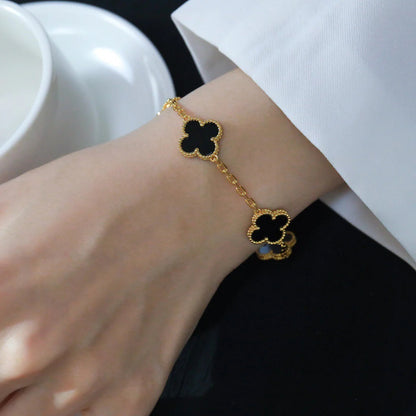 [⭐Mirelle] CLOVER 5 MOTIF ONYXS BRACELET COLLECTION
