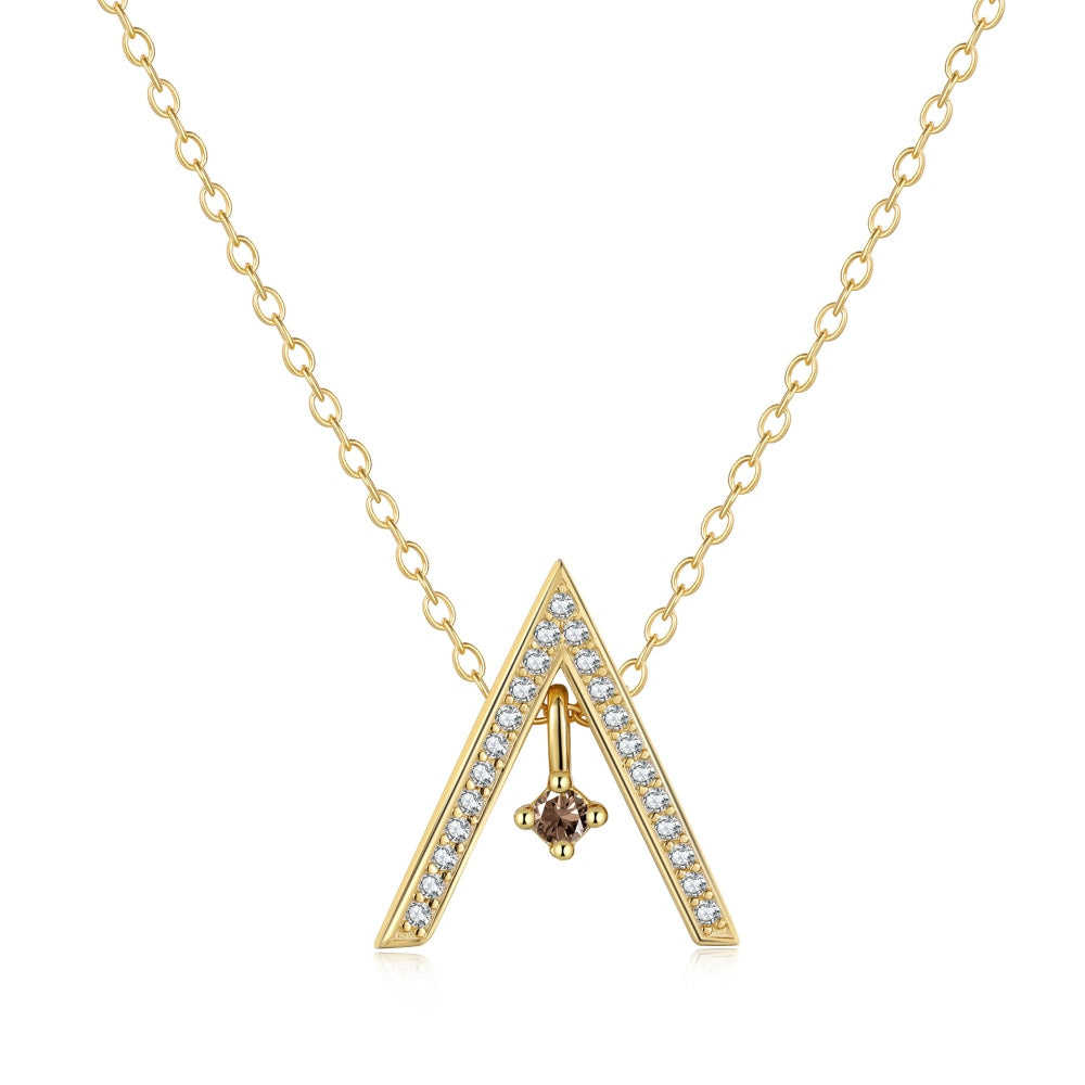 [Mirelle Jewelry]Sparkling "A" Shape Necklace