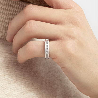 [⭐Mirelle]ZERO 1 ONE-BAND PAVED DIAMONDS ON THE SPIRAL RING