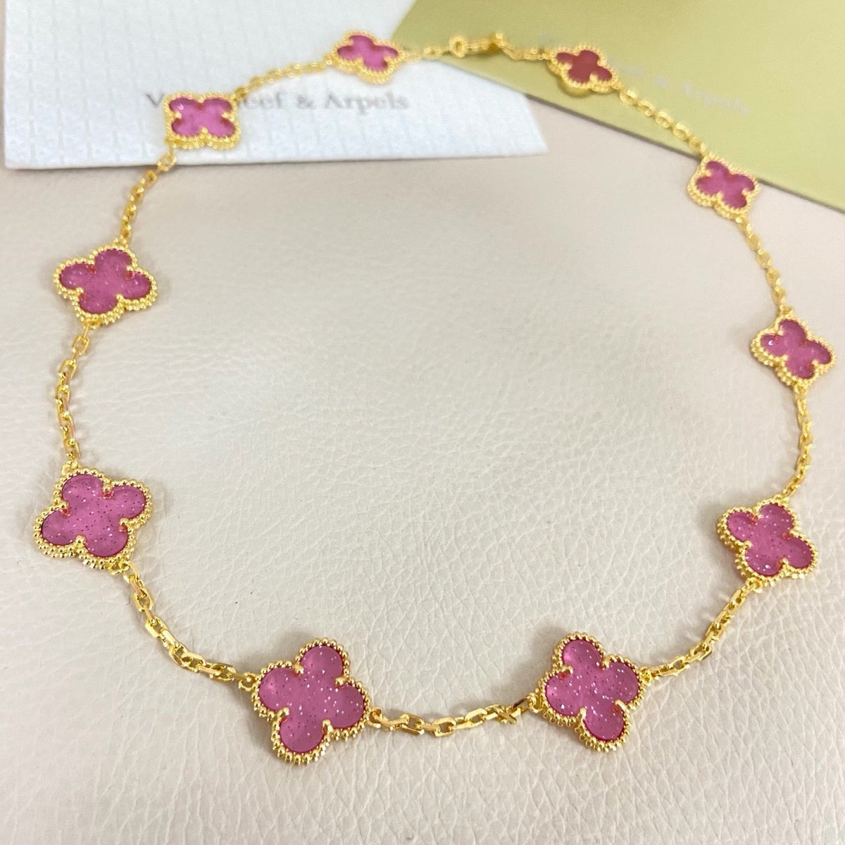 [⭐Mirelle]CLOVER 10 MOTIFS  NEW BUBBLE PINK ENAMEL