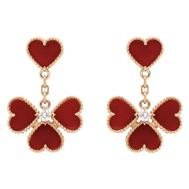 [⭐Mirelle]SWEET CLOVER CARNELIAN EARRINGS