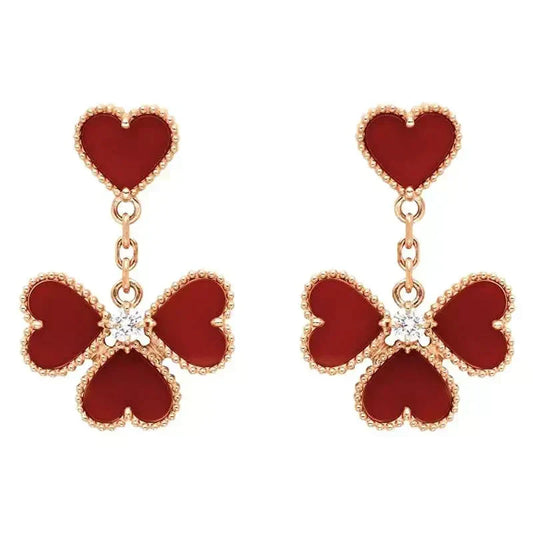 [⭐Mirelle]SWEET CLOVER CARNELIAN EARRINGS