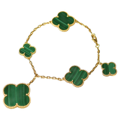[⭐Mirelle]MAGIC CLOVER MALACHITE GOLD BRACELET 5 MOTIFS