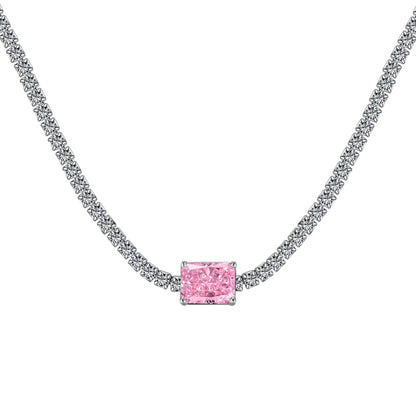 [Mirelle Jewelry]2.0 carat Ornate Emerald Cut Necklace