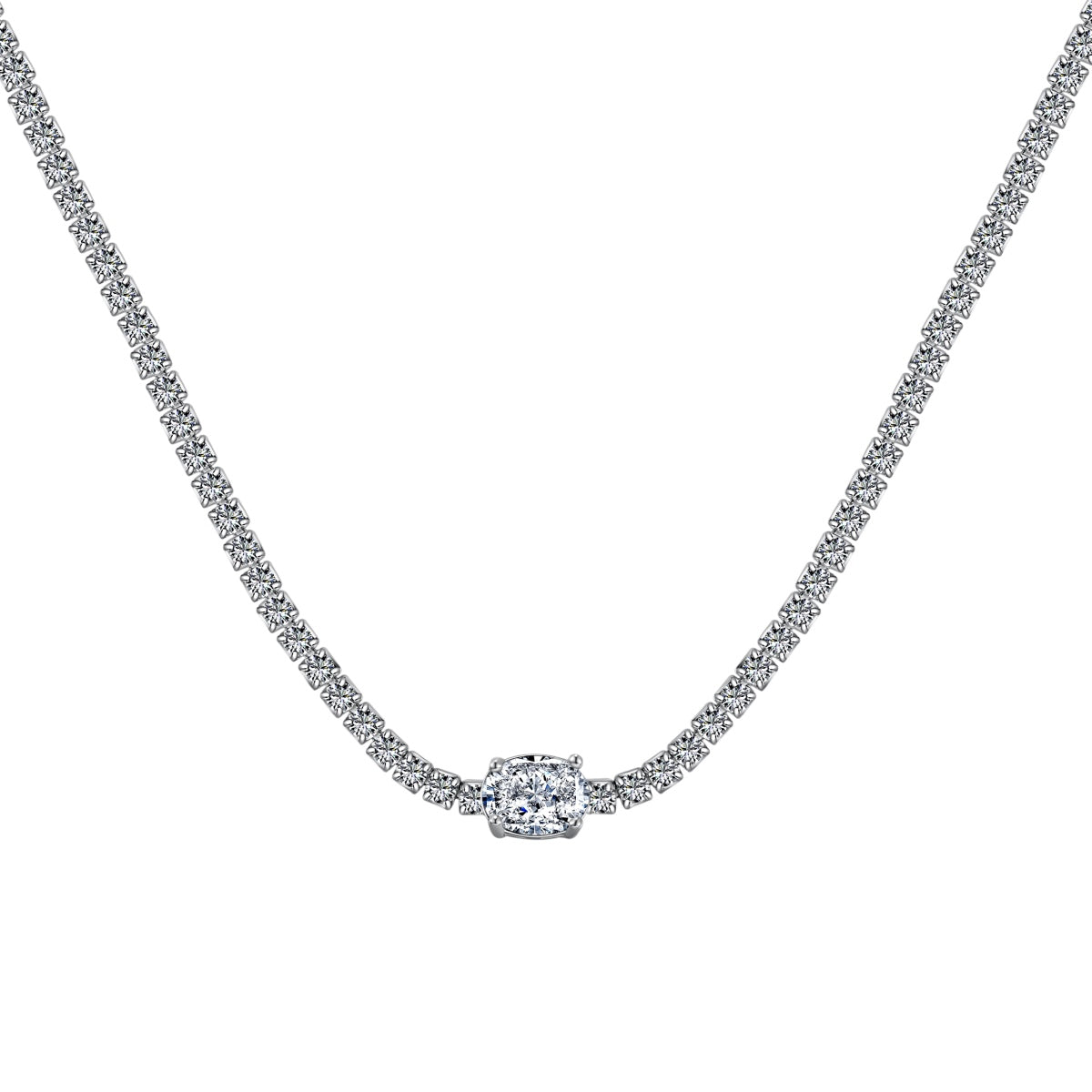 [Mirelle Jewelry]1.0 Carat Shining Oval Cut Necklace