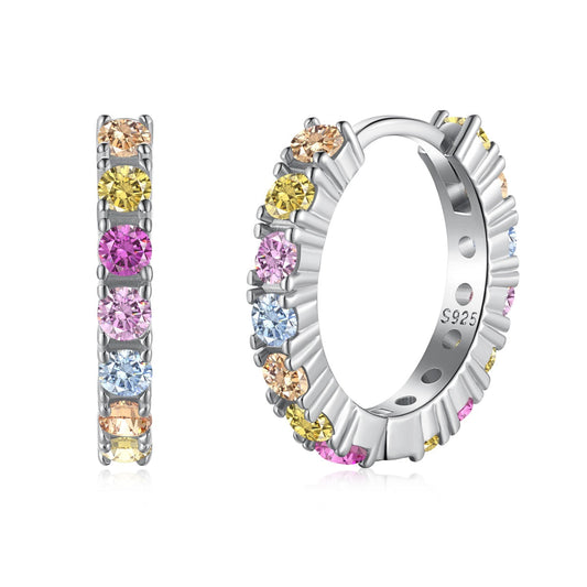 [Mirelle Jewelry]Radiant Colorful Round Cut Earrings
