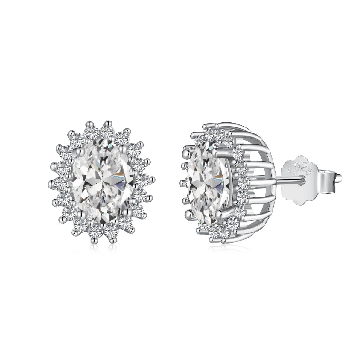 [Mirelle Jewelry]Delicate Radiant Oval Cut Daily Earrings