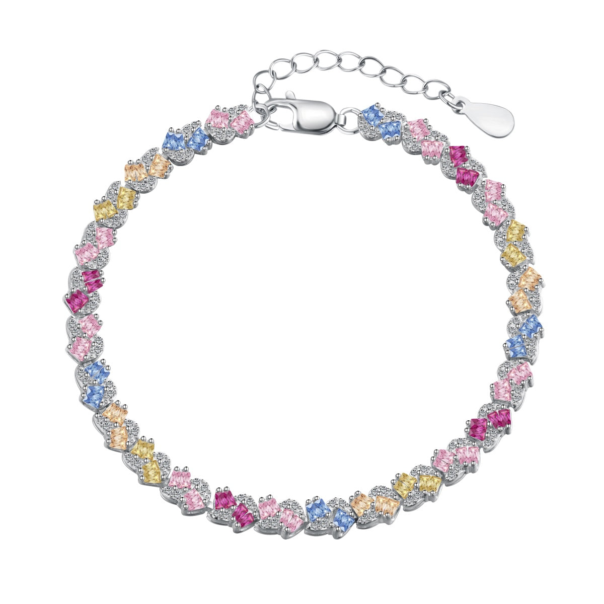 [Mirelle Jewelry]Ornate Colorful Flower Shape Party Bracelet