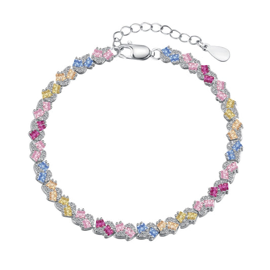 [Mirelle Jewelry]Ornate Colorful Flower Shape Party Bracelet