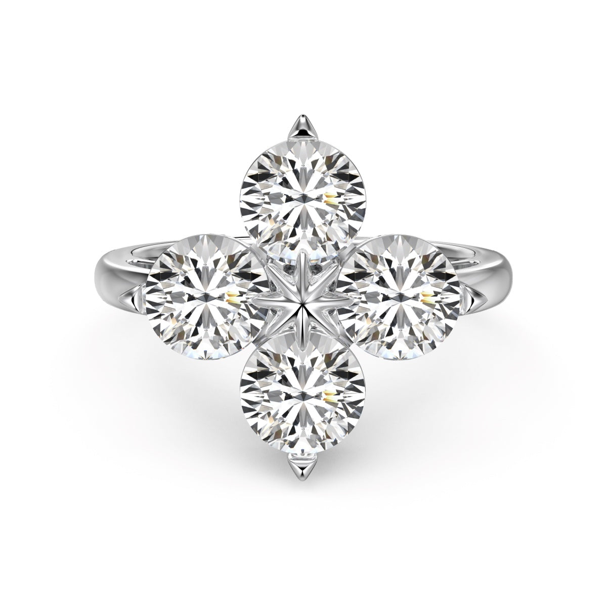 [Mirelle Jewelry]Four-Leaf Clover Eight-Pointed Star Ring