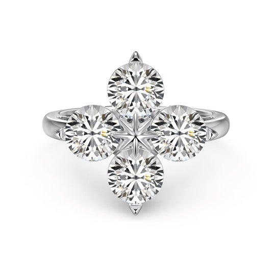 [Mirelle Jewelry]Four-Leaf Clover Eight-Pointed Star Ring