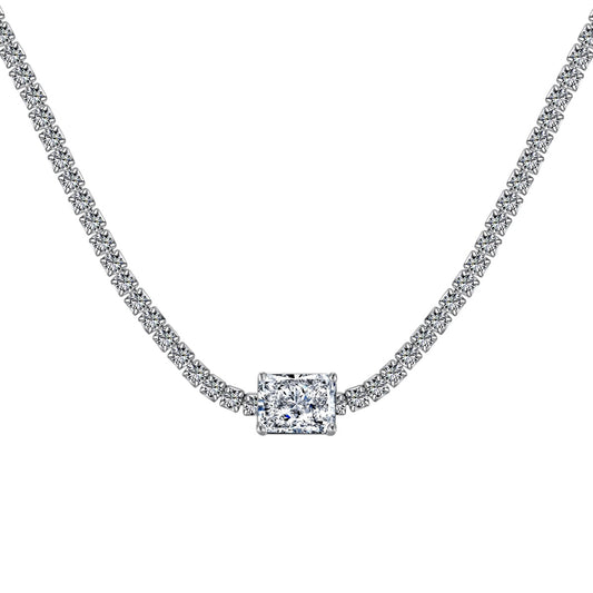 [Mirelle Jewelry]2.0 carat Ornate Emerald Cut Necklace