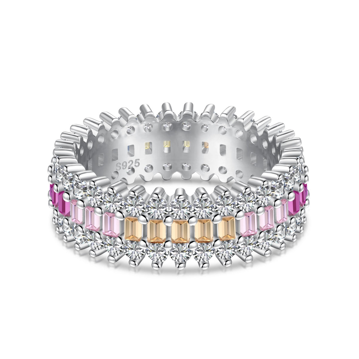 [Mirelle Jewelry]Ornate Colorful Radiant Cut Daily Ring