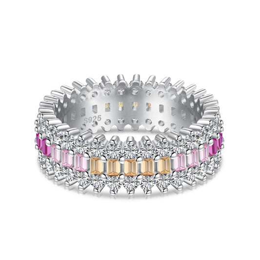 [Mirelle Jewelry]Ornate Colorful Radiant Cut Daily Ring