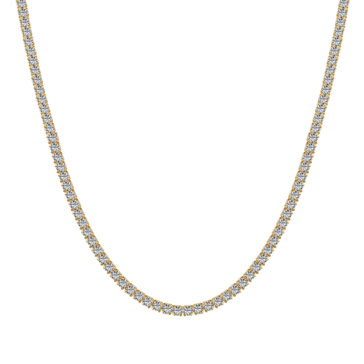[Mirelle Jewelry]Delicate Round Shape Tennis Necklace