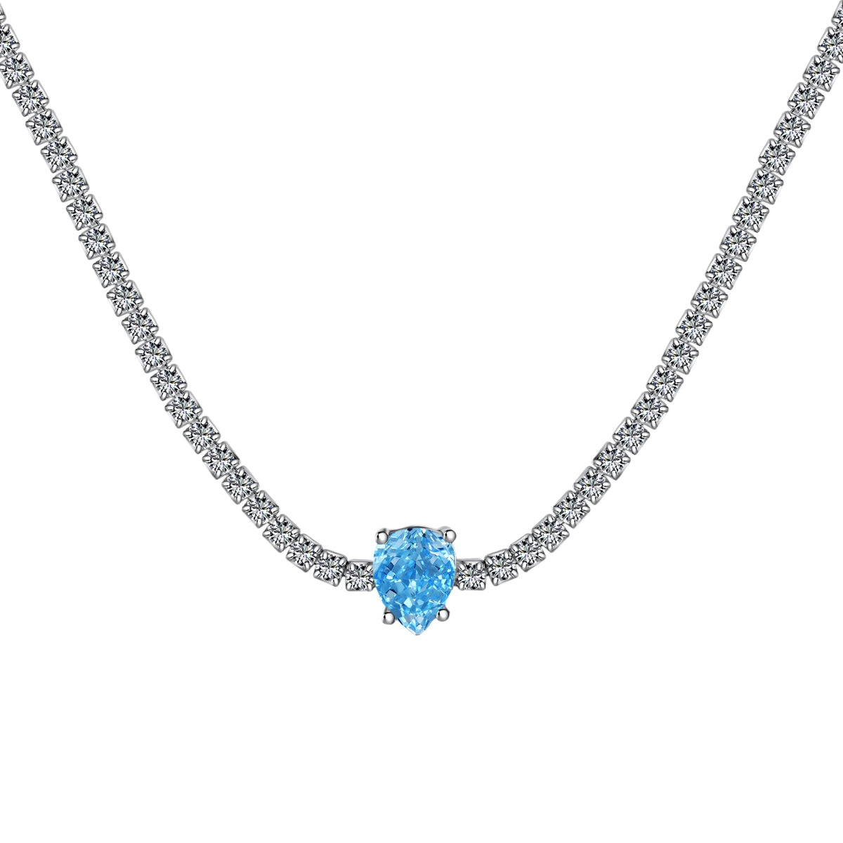 [Mirelle Jewelry]1.0 carat Unique Pear Cut Tennis Necklace