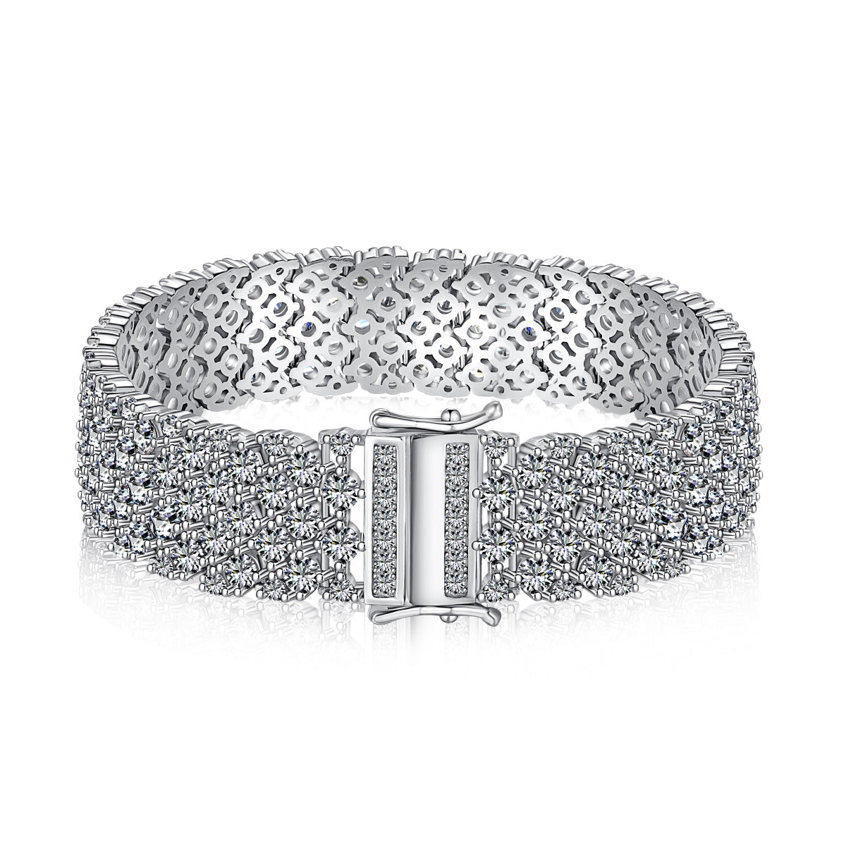 [Mirelle Jewelry]Ornate Elegant Round Cut Party Bracelet