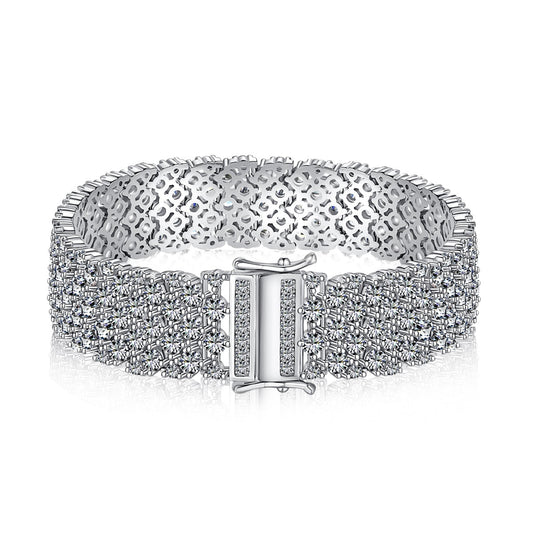 [Mirelle Jewelry]Ornate Elegant Round Cut Party Bracelet