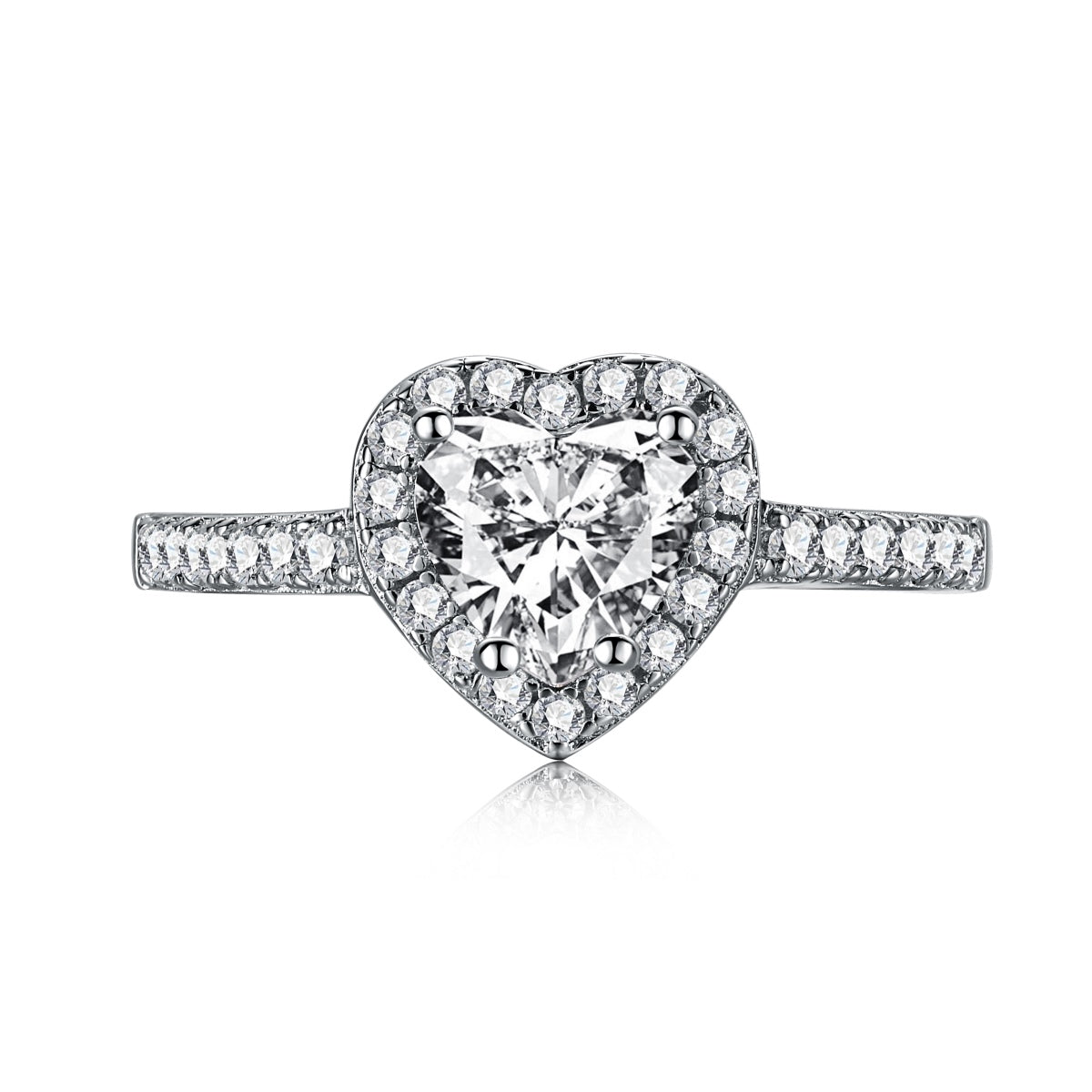 [Mirelle Jewelry]Eternity Splashy Romantic Heart Shape Lover Ring