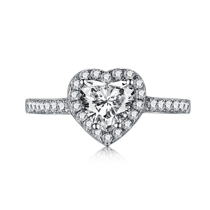 [Mirelle Jewelry]Eternity Splashy Romantic Heart Shape Lover Ring