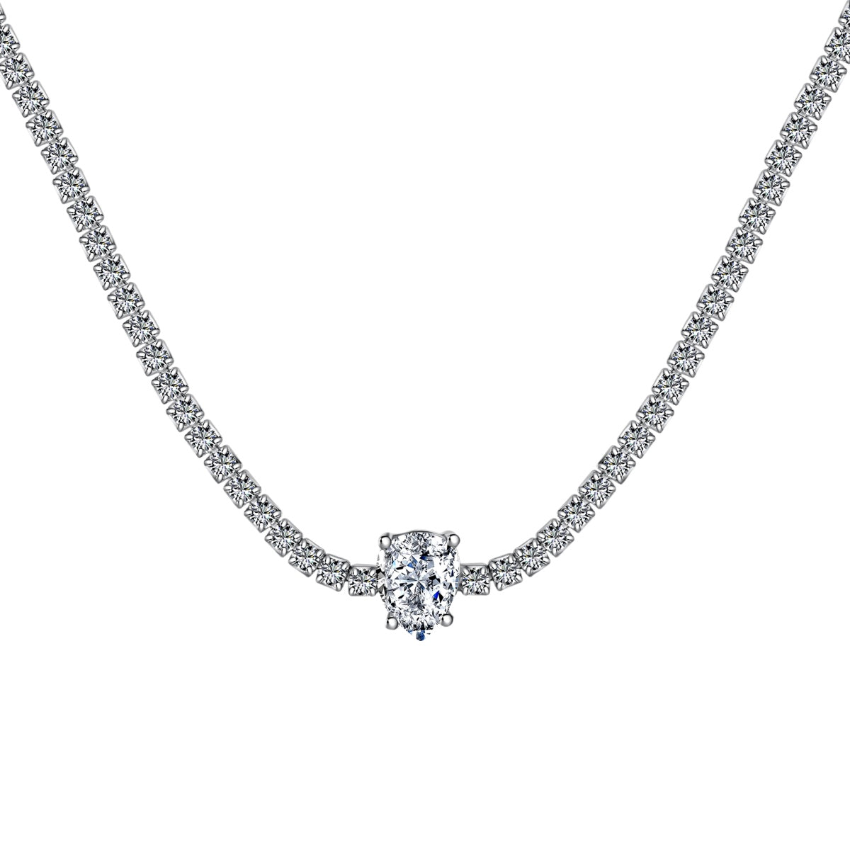 [Mirelle Jewelry]1.0 carat Unique Pear Cut Tennis Necklace