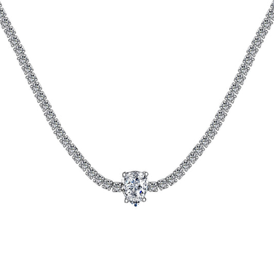 [Mirelle Jewelry]1.0 carat Unique Pear Cut Tennis Necklace