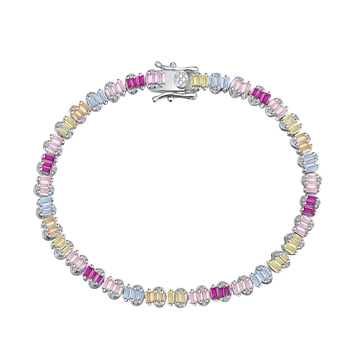 [Mirelle Jewelry]Delicate Colorful Emerald Cut Party Bracelet