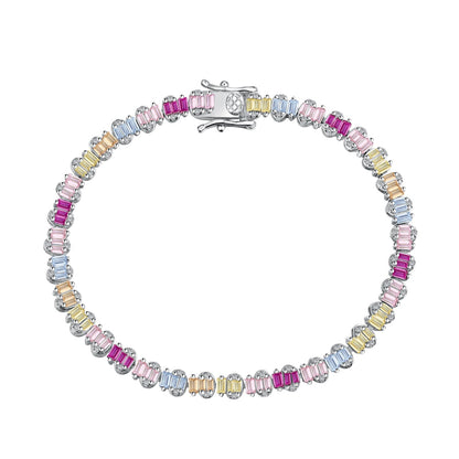 [Mirelle Jewelry]Delicate Colorful Emerald Cut Party Bracelet