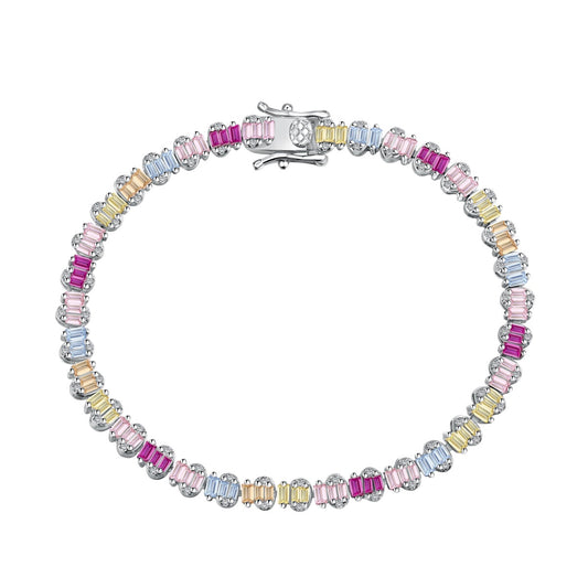 [Mirelle Jewelry]Delicate Colorful Emerald Cut Party Bracelet