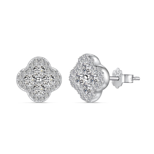 [Mirelle Jewelry]Four-Leaf Clover Flower Shaped Earrings