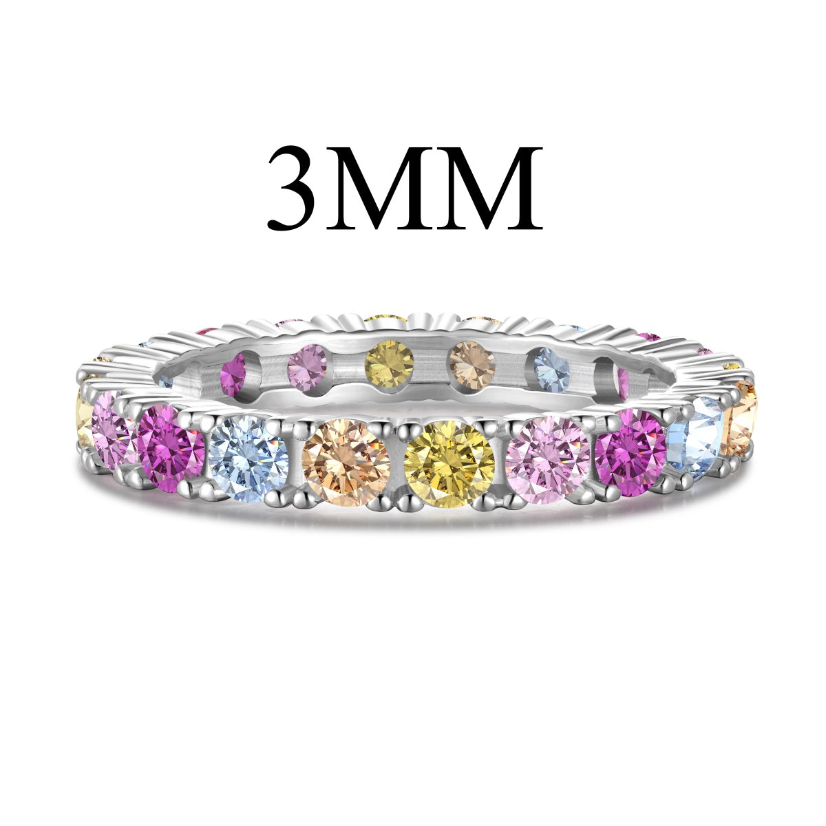[Mirelle Jewelry]Dazzling Lustrous Round Cut Tennis Ring