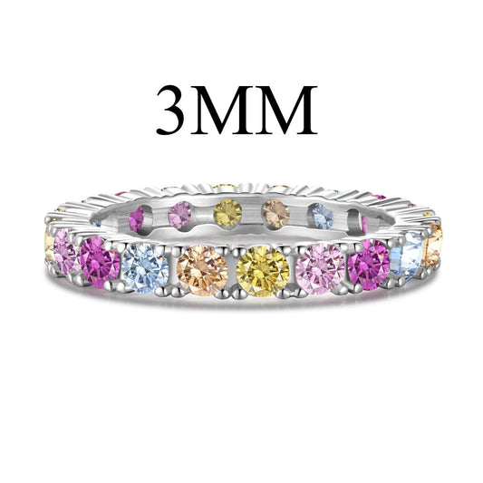 [Mirelle Jewelry]Dazzling Lustrous Round Cut Tennis Ring