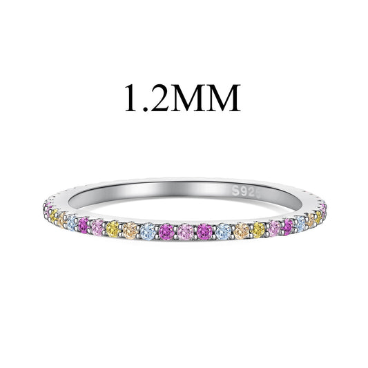 [Mirelle Jewelry]Ornate Colorful Round Cut Tennis Ring