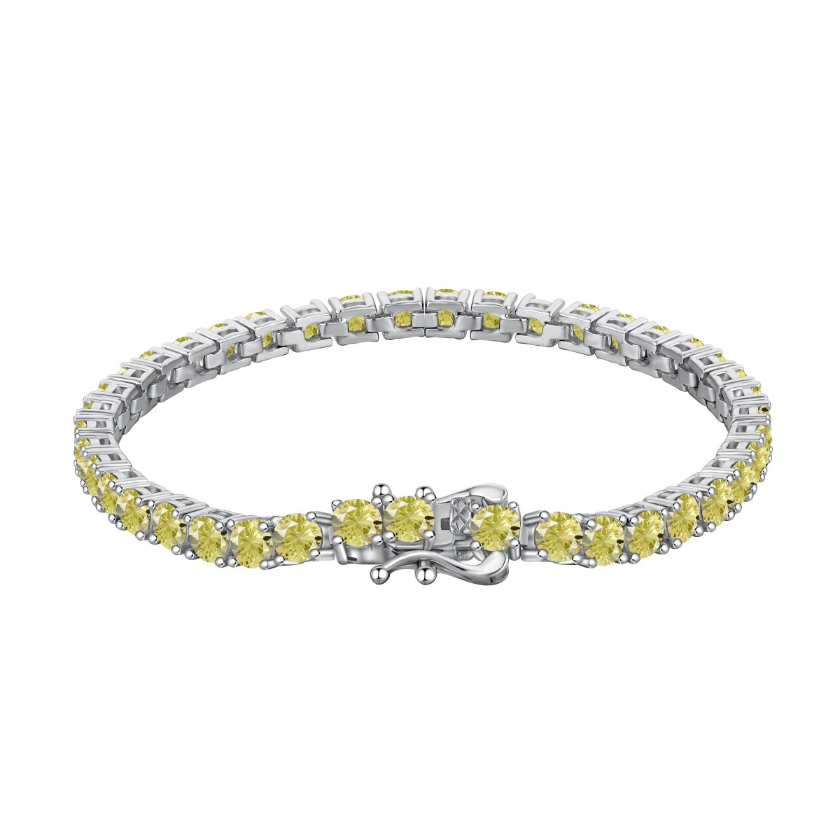 [Mirelle Jewelry]Ornate Dazzling Round Cut Tennis Bracelet