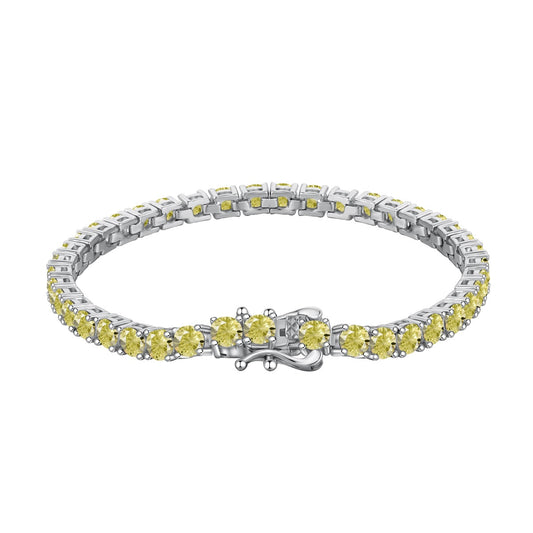 [Mirelle Jewelry]Ornate Dazzling Round Cut Tennis Bracelet
