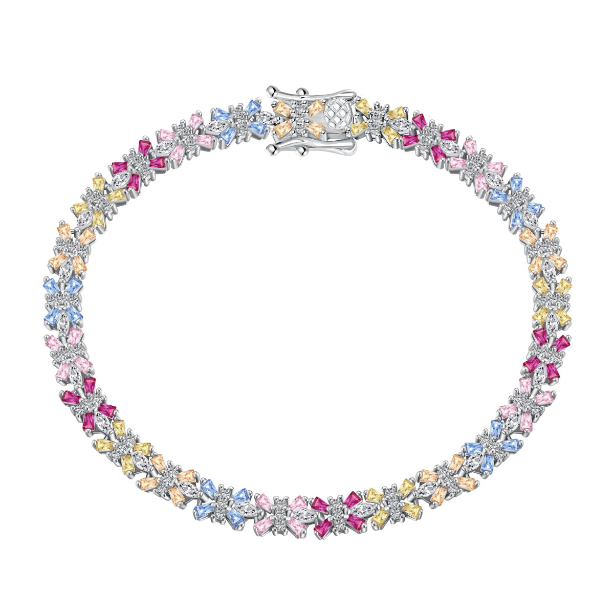 [Mirelle Jewelry]Radiant Colorful Emerald Cut Party Bracelet