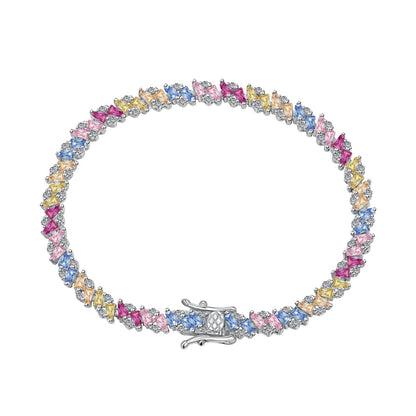 [Mirelle Jewelry]Ornate Sparkling Multi Cut Party Bracelet