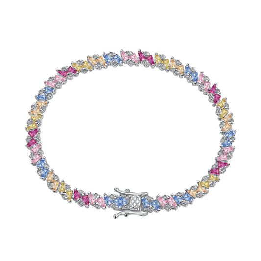 [Mirelle Jewelry]Ornate Sparkling Multi Cut Party Bracelet