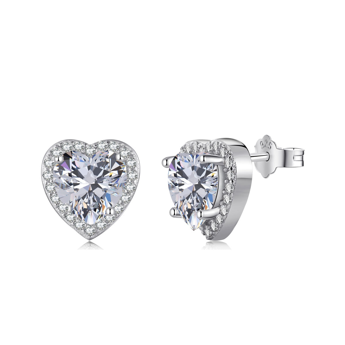 [Mirelle Jewelry]Sparkling Heart Shape Lover Earrings