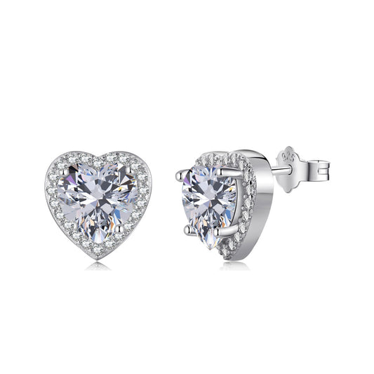 [Mirelle Jewelry]Sparkling Heart Shape Lover Earrings