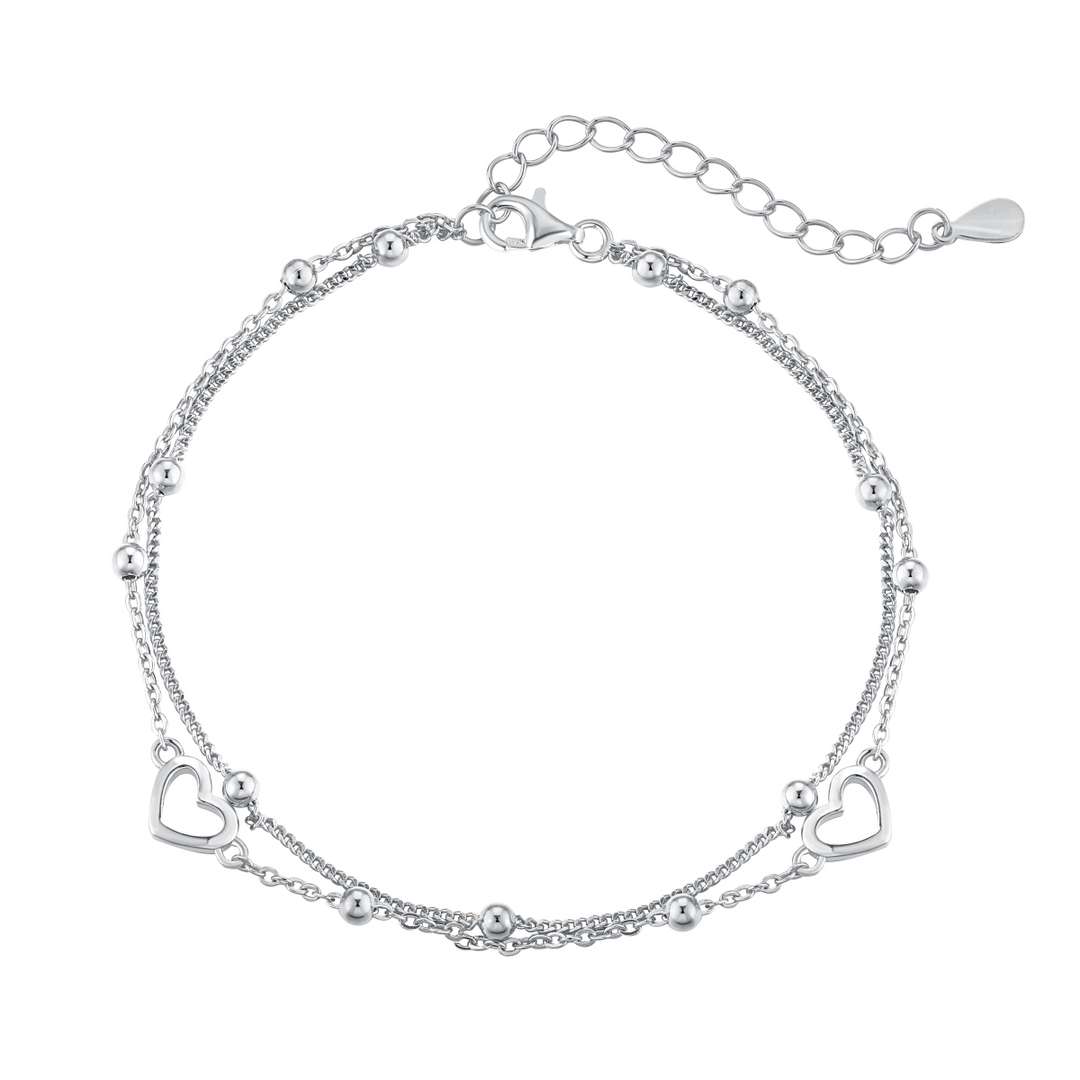 [Mirelle Jewelry]Dainty Double Layer Love Heart Bracelet